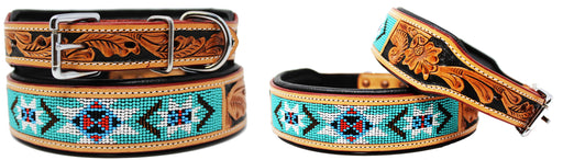 Dog Puppy Collar Cow Leather Adjustable Padded Canine 6079