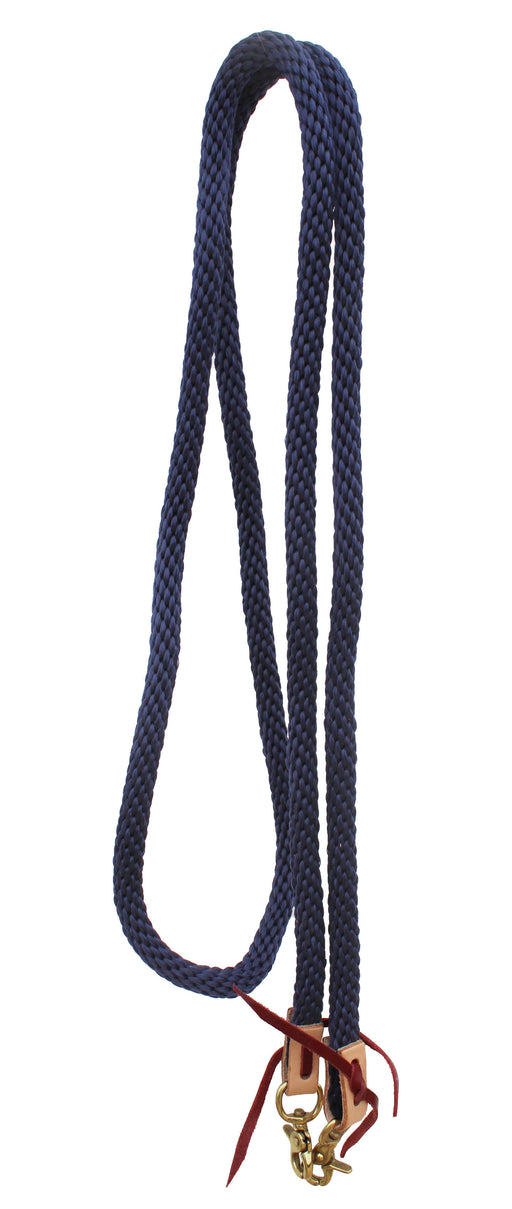 8' x 5/8" Western Nylon Braided 8 Ft. Black Barrel Reins w/ Brass Snaps 607RT03BK