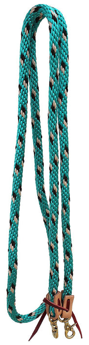 8' x 5/8" Western Nylon Braided 8 Ft. Black Barrel Reins w/ Brass Snaps 607RT03BK