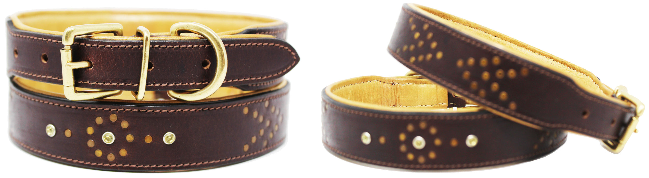 Soft Genuine Leather Padded Dog Puppy Collar 60AA254