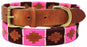 Leather Argentine Polo Embroidered Dog Collar D-Ring 60FH02