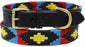 Leather Argentine Polo Embroidered Dog Collar D-Ring 60FH05