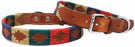 Leather Argentine Polo Embroidered Dog Collar D Ring 60FH06