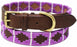 Leather Argentine Polo Embroidered Dog Collar D-Ring 60FH07