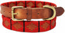 Leather Argentine Polo Embroidered Dog Collar D-Ring 60FH08