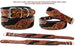 Amish Heavy Duty Padded Leather Tooled Hair-On Dog Collar 60FK05