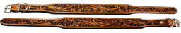 Heavy Duty Padded Challenger 100% Top Grain Leather Hand Tooled Dog Collar 60FK11