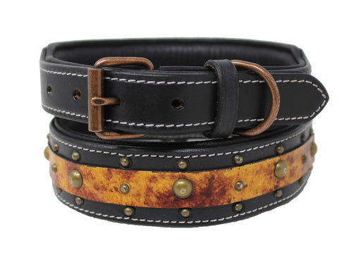 Challenger 100% Cow Leather Dog Collar Heavy Duty Padded Leather Puppy Collar 60FK31