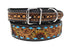 Handcrafted Sunflower Tooled Leather Dog Collar Turquoise 60FK54