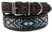 Handcrafted Beaded Tooled Leather Dog Collar Turquoise 60FK69