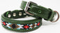 Soft Genuine Leather Beaded Padded Dog Puppy Collar  60RT01