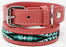 Soft Genuine Leather Beaded Padded Dog Puppy Collar  60RT08