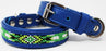 Soft Genuine Leather Beaded Padded Dog Puppy Collar  60RT10