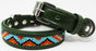 Soft Genuine Leather Beaded Padded Dog Puppy Collar  60RT12