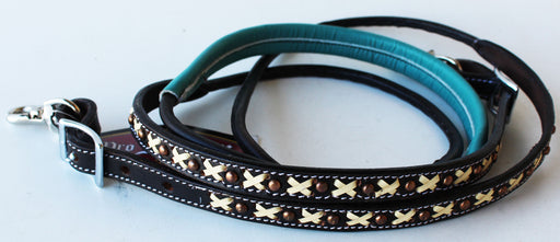 Horse 8ft Contest Western Tack Saddle Barrel Leather Reins 6645