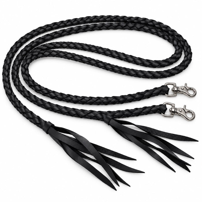Horse Horse Western Leather Round Braided Supple Roper Reins 6651
