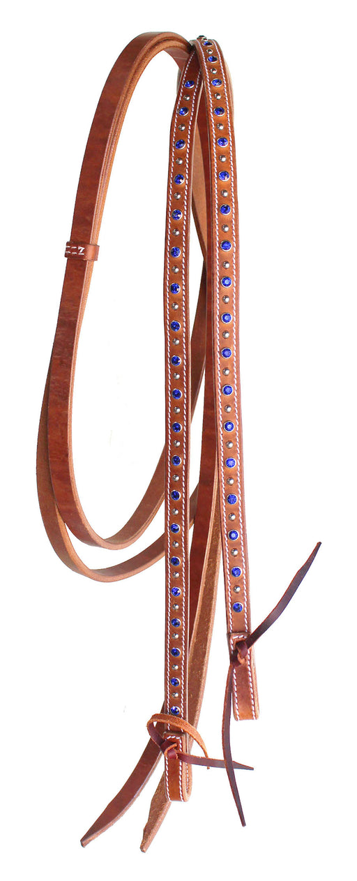 Horse Western 8ft Harness Leather Split Reins Rhinestones 6683