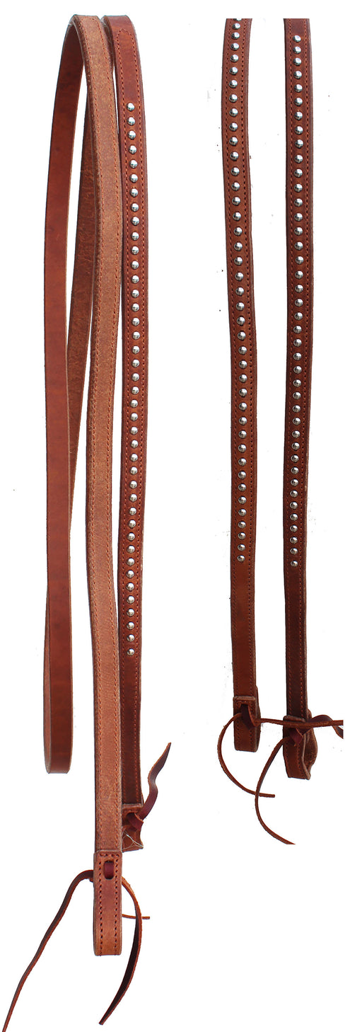 Horse 8' x 5/8" Western Harness Leather Tie Ends Barrel Contest Reins 6684