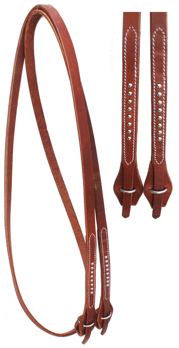 Horse 8' x 5/8" Western Harness Leather Quick Change Barrel Contest Reins 6685