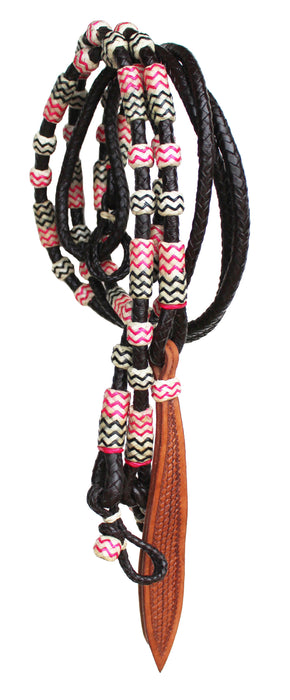 Horse Western Tack Brown Leather Rawhide Rommel Romel Romal Reins 6687