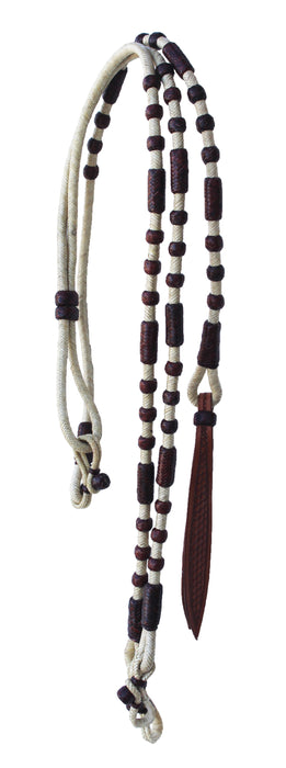 Horse Western Rawhide Leather Basket Weave Popper Rommel Romel Romal Reins 6688