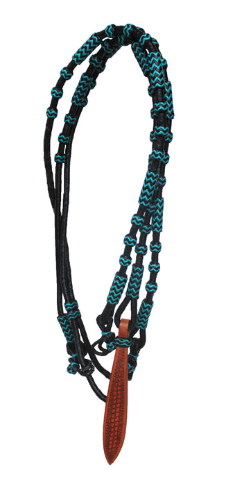 Horse Western Black Leather Basket Weave Popper Rommel Romel Romal Reins 6689TR