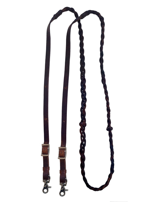 Challenger Romal Reins  Leather Romel Reins w/ Popper 66JReins