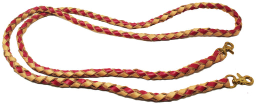 Horse Western Round Braided Leather Roper Reins Brass 66Single