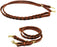 8' Horse Western Challenger Leather Latigo Laced Barrel Contest Reins 66RT10