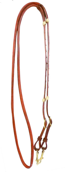 Horse Western Challenger USA Leather Rolled Roper Barrel Reins Brass 66RT12