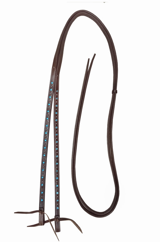 Horse Western 8ft Brown Show Split Leather Reins 66RT22