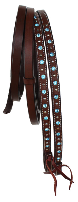 Horse Western 8ft Brown Show Split Leather Reins 66RT22