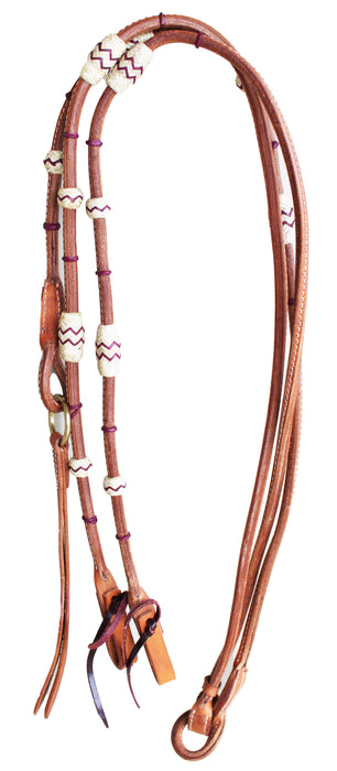 Challenger USA Horse Western Tack Leather Rawhide Romal Reins 66RT36