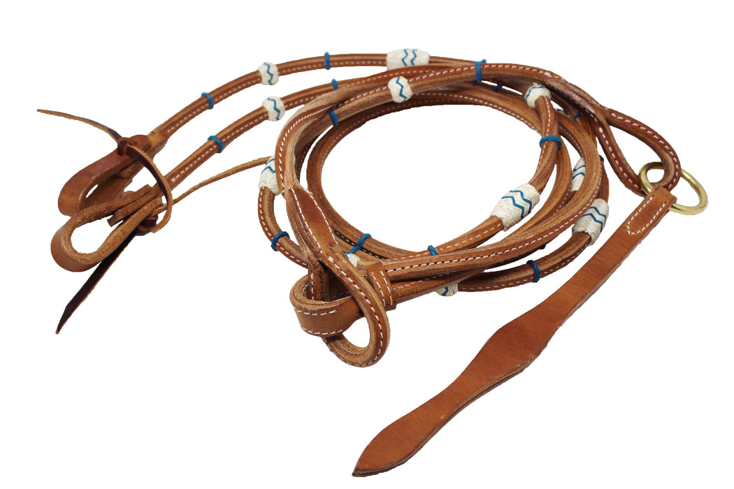 Amish USA Horse Western Tack Leather Rawhide Romel Romal Reins 66RT36