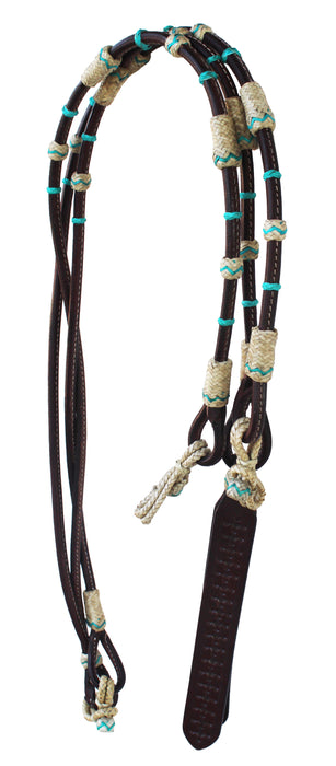 Horse Western Tack Leather Rawhide Romel Romal Reins 66RT43