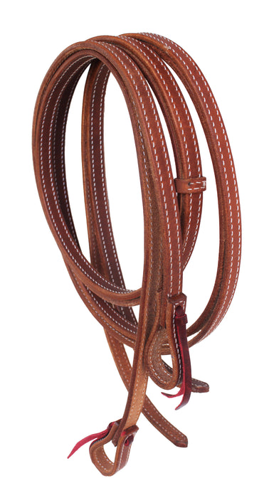 Horse Amish Western Harness Leather Split Reins Latigo Tie Ends 66RT45
