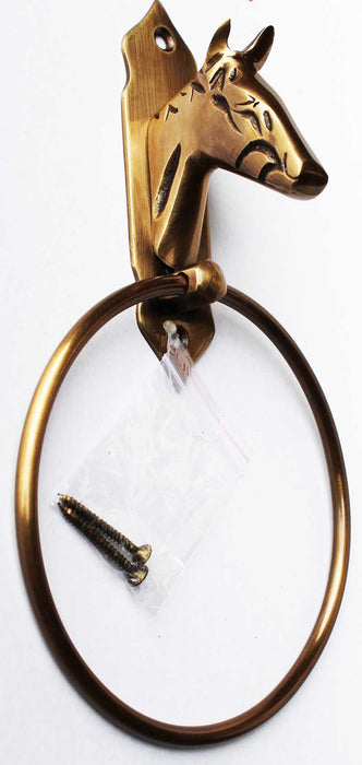French Solid Brass Horse Hand Towel Ring Bath Room Fixtures Rack 6725