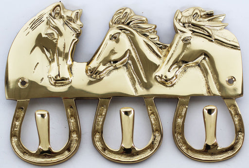 Metal Horse Equestrian Home Decor Wall 3-Hook Rack 6743