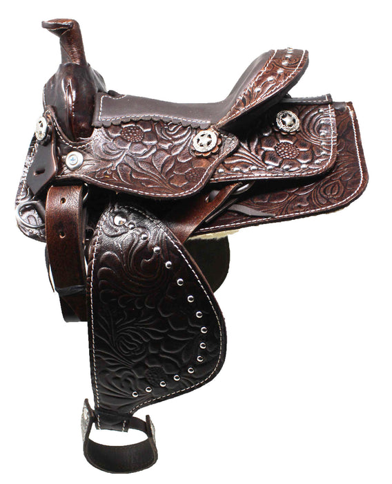 Horse Western 6" Seat Decorative Toy Floral Embossed Saddle 6801