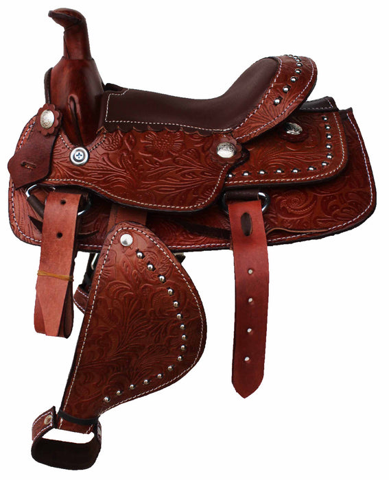 Horse Western 6" Seat Decorative Toy Floral Embossed Saddle 6801