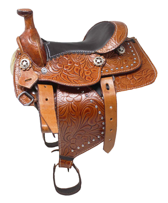 Horse Western 6" Seat Decorative Toy Floral Embossed Saddle 6801