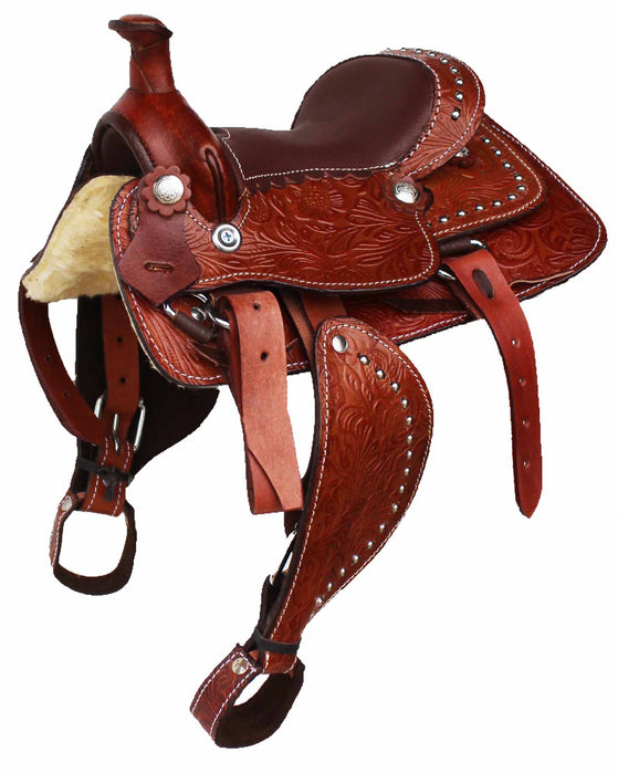 Horse Western 6" Seat Decorative Toy Floral Embossed Saddle 6801