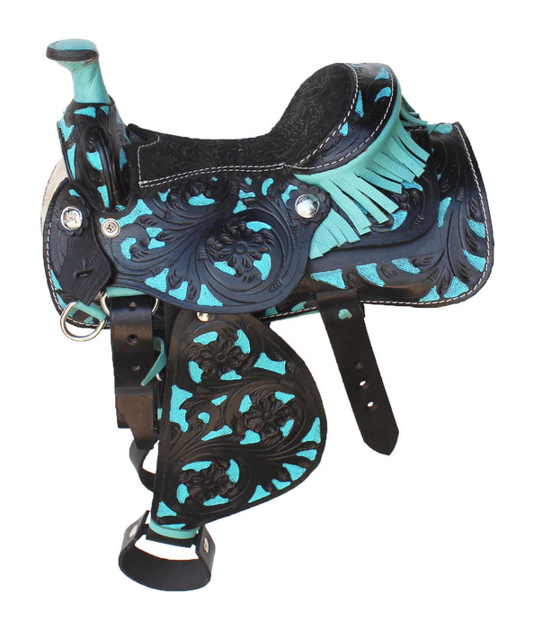 Horse Western 6" Seat Decorative Toy Floral Embossed Saddle 6801