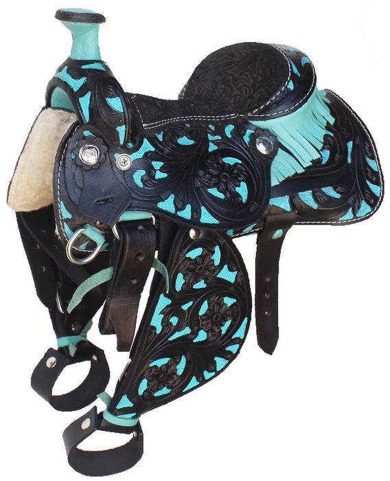 Horse Western 6" Seat Decorative Toy Floral Embossed Saddle 6801