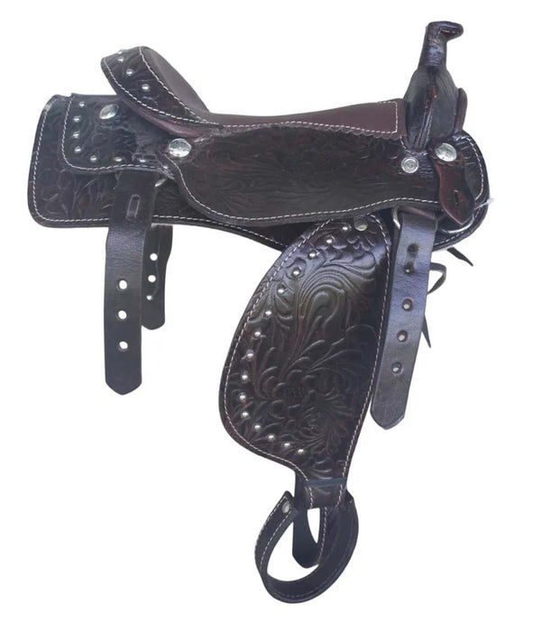 Horse Western 6" Seat Decorative Toy Floral Embossed Saddle 6801