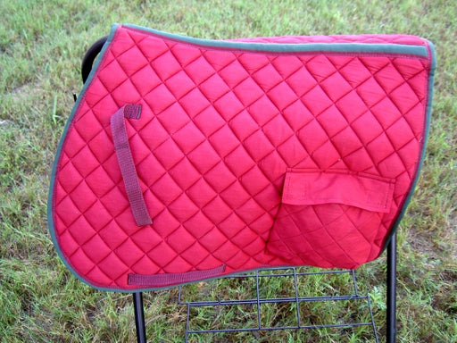 Horse Quilted ENGLISH SADDLE PAD Tack Trail Riding Burgundy 7207