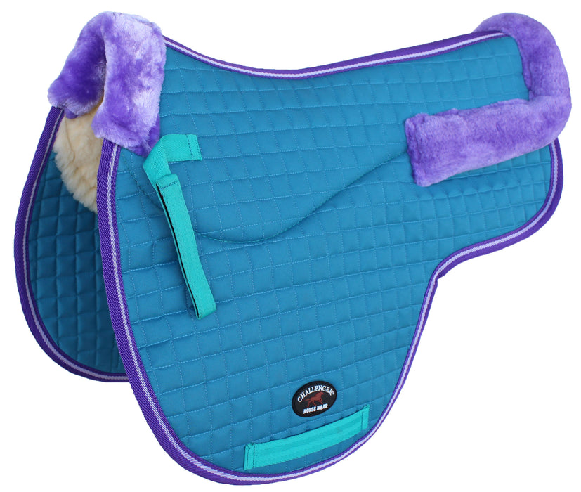 Horse Quilted ENGLISH SADDLE PAD Trail Contour Fleece Lined 72102-112