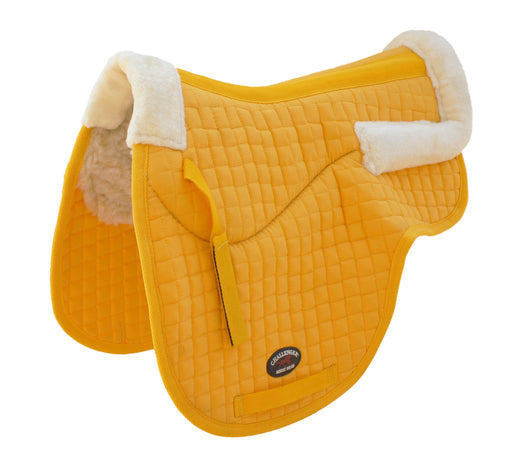 Horse Saddle Pad Horse Contoured Fleece Lined Quilted English Saddle Pad Yellow 72120YL