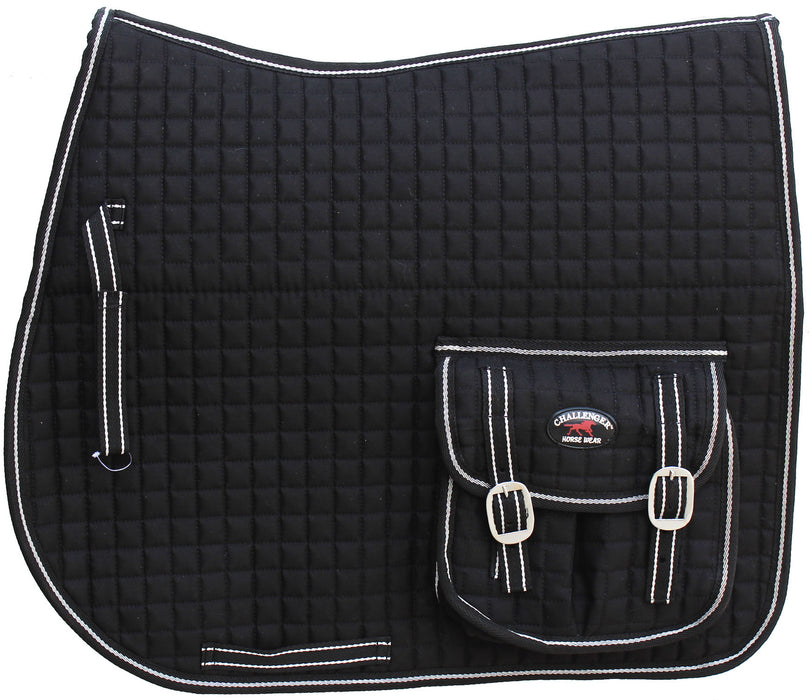 Horse English Quilted Fleece Padded Dressage Saddle Pad with Pockets 72121-124