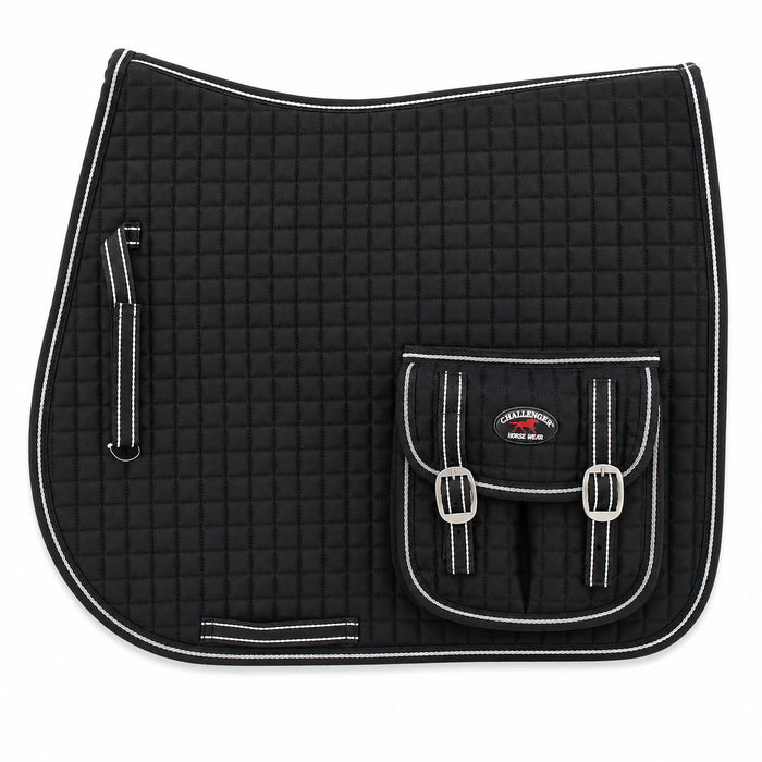 Horse English Quilted Fleece Padded Dressage Saddle Pad with Pockets 72121-124
